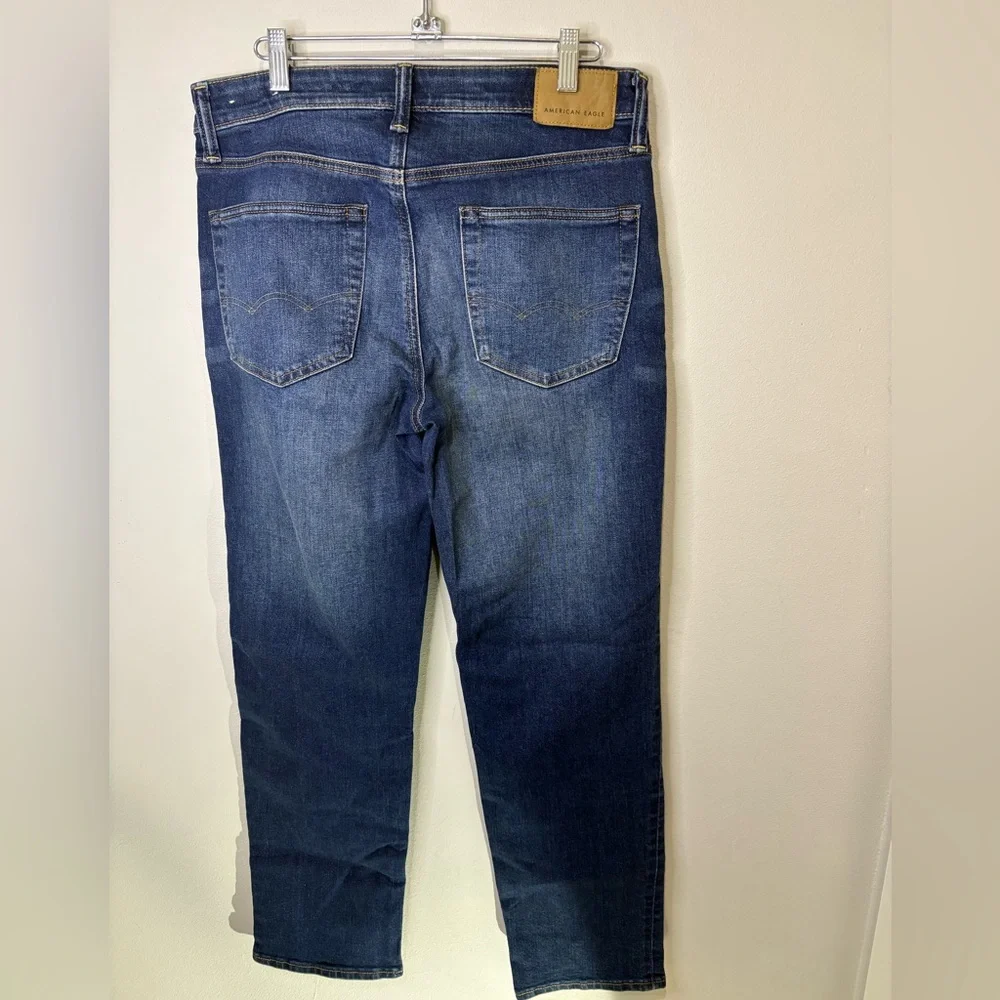 American Eagle Outfitters Men's Dark Blue Straight Jeans - Picture 4 of 8